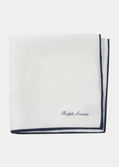 Men's Ralph Lauren Tipped Linen Pocket Square | 186309LTK